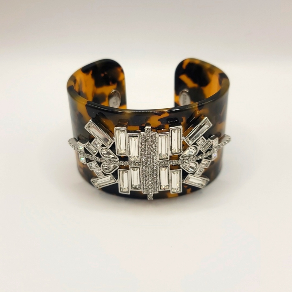 Lia Sophia Elysian Tortoise Resin and Crystal Cuff